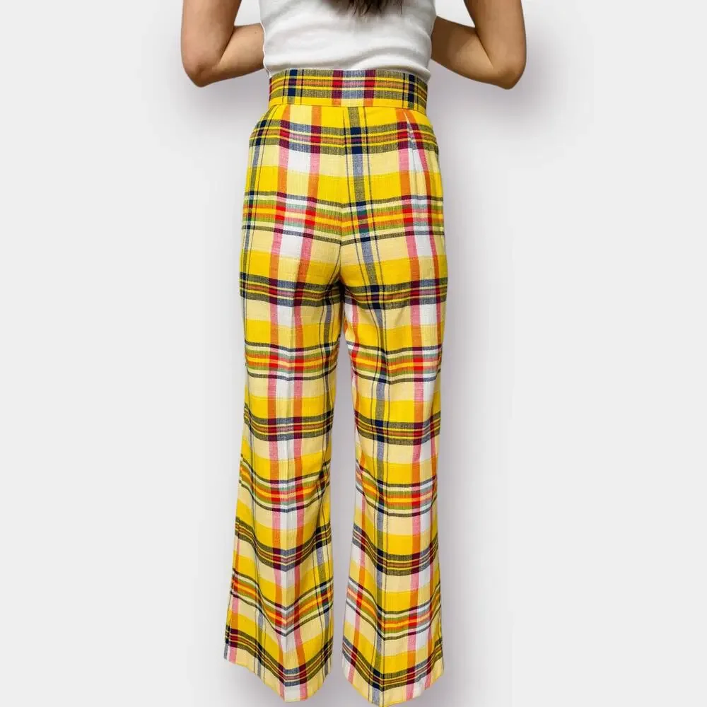 70s Yellow Plaid‎ Bell Bottoms - Picture 11 of 11